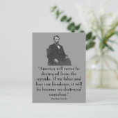 16e President Abraham Lincoln Briefkaart (Staand voorkant)
