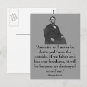 16e President Abraham Lincoln Briefkaart (Voorkant / Achterkant)