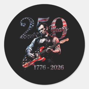 16e president gitaar spelend 4 juli 250ste ronde sticker