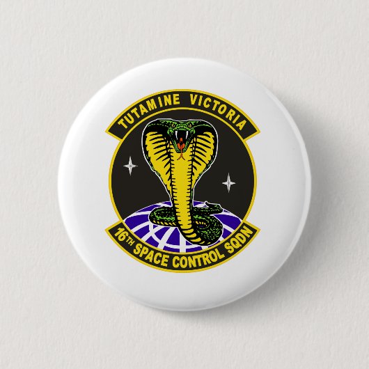 16e Space Control Squadron Ronde Button 5,7 Cm (Voorkant)