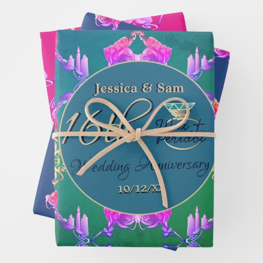 16e trouwwas, Statice Bloem Inpakpapier Vel (In situ)