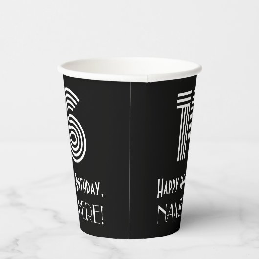 16e verjaardag — Art Deco Geïnspireerde look "16" Papieren Bekers (Rechts)