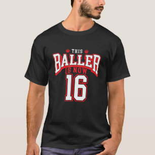 16e verjaardag Basketball Lover 16 jaar oude dag T-shirt