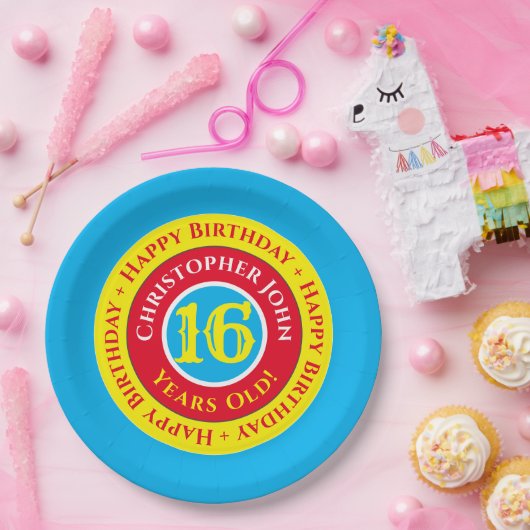 16e verjaardag Borden op jaarbasis Papieren Bordje (Feest)