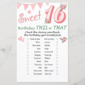 16e verjaardag Dit of dat spel (Voorkant)