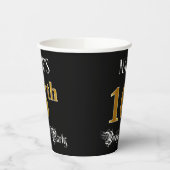 16e verjaardag — Fancy script, Faux Gold look Papieren Bekers (Links)