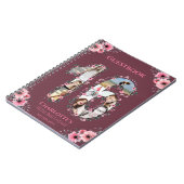 16e verjaardag Foto Collage Pink Flower Guest Book Notitieboek (Linkerzijde)