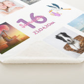 16e verjaardag foto collage zoet 16 wit sherpa deken (3/4)