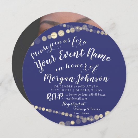 16e verjaardag Foto Confetti Roos Gold Kaart (Voorkant / Achterkant)