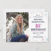 16e verjaardag foto kaart (Voorkant)