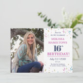 16e verjaardag foto kaart (Staand voorkant)