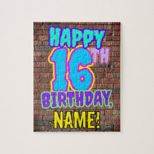 16e verjaardag ~ Fun, door Urban Graffiti geïnspir Legpuzzel