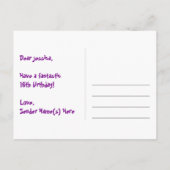 16e verjaardag: Fun Hearts Pattern, Regenboog 16 Briefkaart (Achterkant)