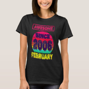 16e verjaardag Geboren in februari 2006 16 jaar ou T-shirt