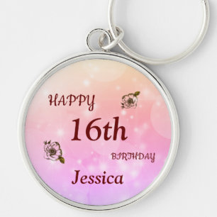  16e verjaardag gepersonaliseerd sleutelhanger