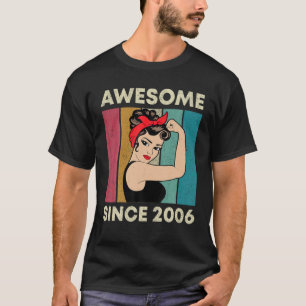 16e verjaardag Geweldige sinds 2006  retro Wom T-shirt