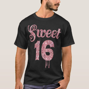 16e verjaardag Gift Teen Sweet Siteen Roos Roze 16 T-shirt