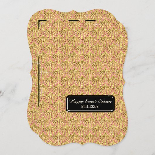 16e verjaardag Glam Great Gatsby Style Kaart (Voorkant / Achterkant)