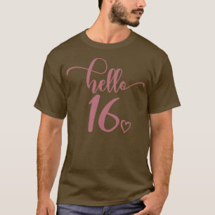 16e verjaardag, Hallo 16, meisjes, 16 jaar T-shirt