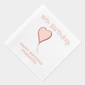 16e Verjaardag Hartnaam Leeftijd Folie Servetten (Rechts)