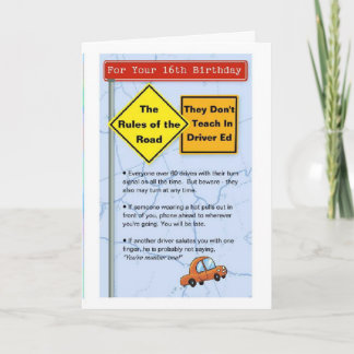 16e verjaardag kaart