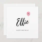 16e verjaardag Kaart Dochter (Voorkant / Achterkant)