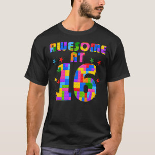 16e verjaardag Kinder bouwstenen thema T-shirt