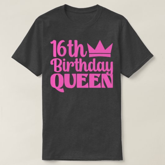 16e verjaardag koningin t-shirt (Design voorkant)