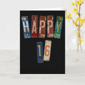 16e verjaardag  licentie bord kaart (Gele Bloem)