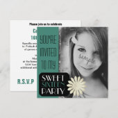 16e verjaardag met grote foto uitgenodigd kaart (Voorkant / Achterkant)