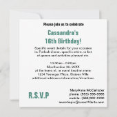 16e verjaardag met grote foto uitgenodigd kaart (Achterkant)