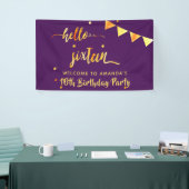 16e verjaardag paars goud hallo 16 typografische n spandoek (Beurs)