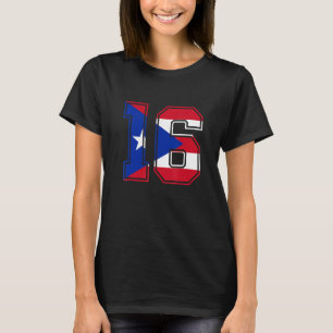 16e verjaardag Puerto Ricaans 16 jaar oud nummer 1 T-shirt