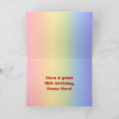 16e verjaardag: Regenboogtekst, aangepaste foto's Kaart (Binnen)