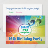 16e verjaardag Religieuze Kaart Rainbow Blessings (Voorkant / Achterkant)