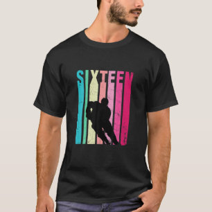 16e verjaardag Retro Hockey Lovers 16 jaar oud Bir T-shirt