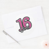 16e verjaardag ronde sticker (Envelop)