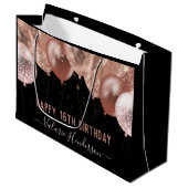 16e verjaardag Roze ballonnen Groot Cadeauzakje (Voorkant Gekanteld)