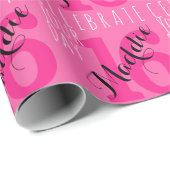 16e verjaardag Roze Cadeaupapier (Rol Hoek)