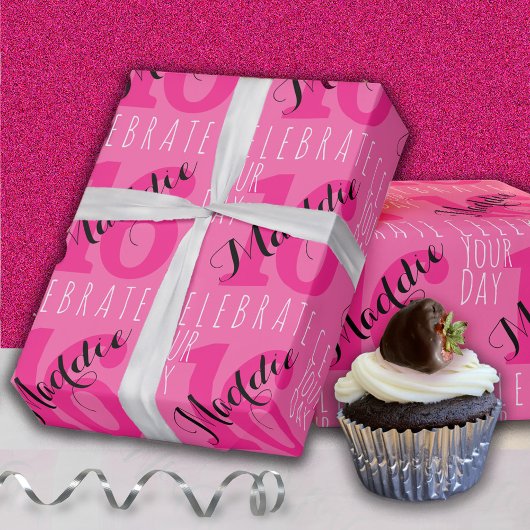 16e verjaardag Roze Cadeaupapier