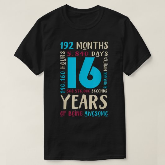 16e verjaardag Shirt Kinder Gift 16 jaar oude jong (Design voorkant)