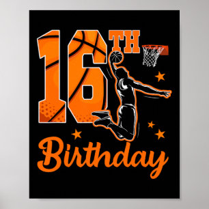 16e verjaardag Sketll thema 16 jaar oude jongensfe Poster