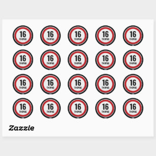16e verjaardag Snelheid Ronde Sticker