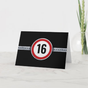 16e verjaardag snelheidsbeperking bedankkaart