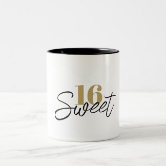 16e verjaardag Sweet Sixteen 16 jaar cadeau favor Tweekleurige Koffiemok