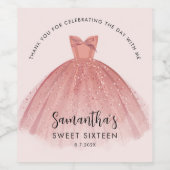 16e Verjaardag Sweet Sixteen Script Verjaardag Cus Wijn Etiket (Enkel label)