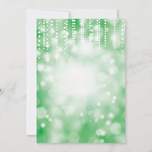 16e verjaardag Uitnodiging Groen Glitter (Achterkant)