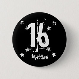 16e verjaardag van de Trendy-gravenbrieven Stars Z Ronde Button 5,7 Cm