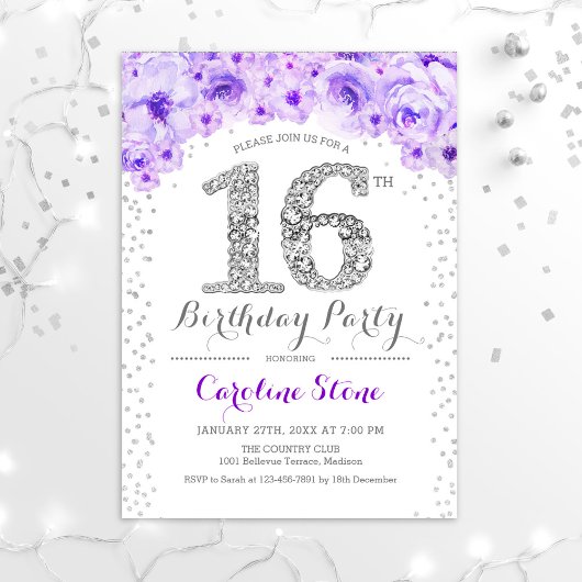 16e verjaardag van de Witte Zilveren Paars Kaart