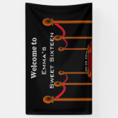 16e verjaardag van het zwarte en rode tapijt spandoek (Verticaal)